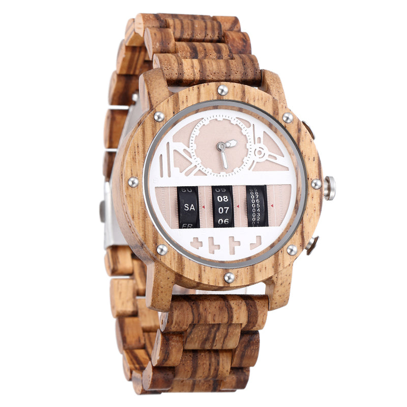 SOPEWOD Wooden Watch for Men - Handcrafted from 100% Natural Wood with Quartz Movement