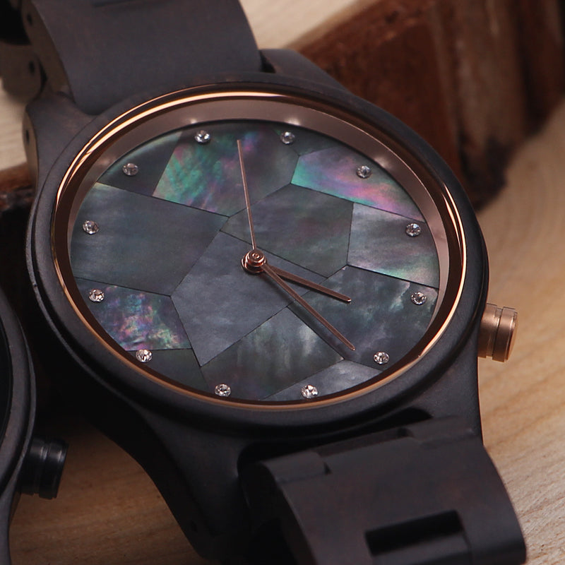 SOPEWOD Charm OEM Customized Shell Dial Men Women Wooden Watch