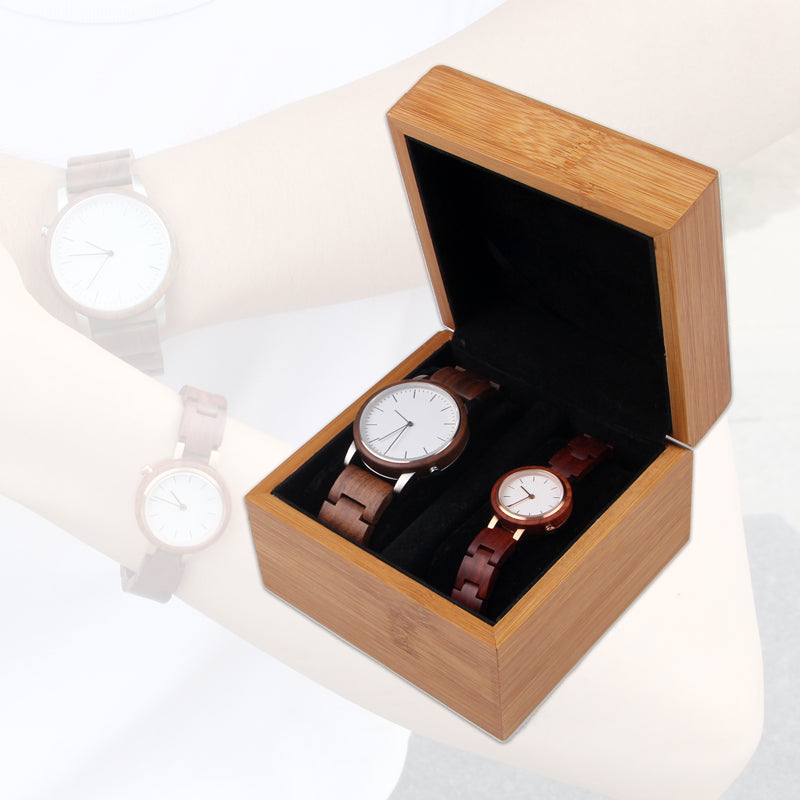 SOPEWOD Couple Handmade Wooden Quartz Watch Men and Women