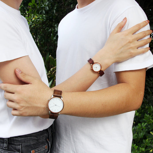 SOPEWOD Couple Handmade Wooden Quartz Watch Men and Women