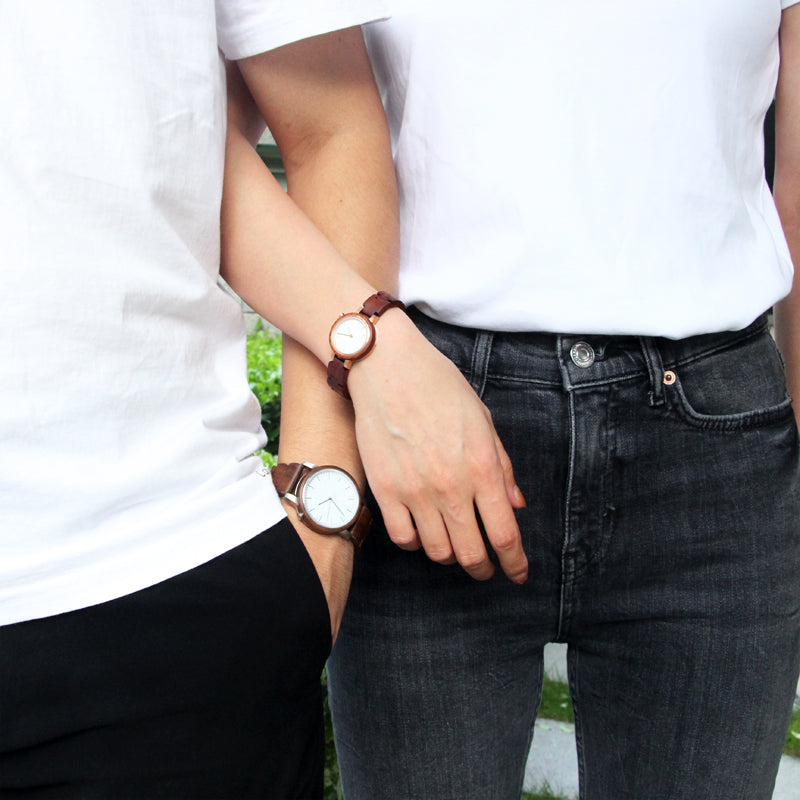SOPEWOD Couple Handmade Wooden Quartz Watch Men and Women