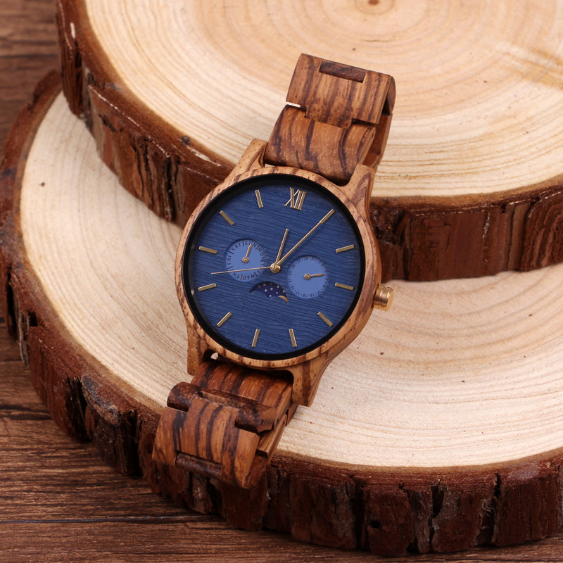 SOPEWOD Mens Personalized Engraved Wooden Watches