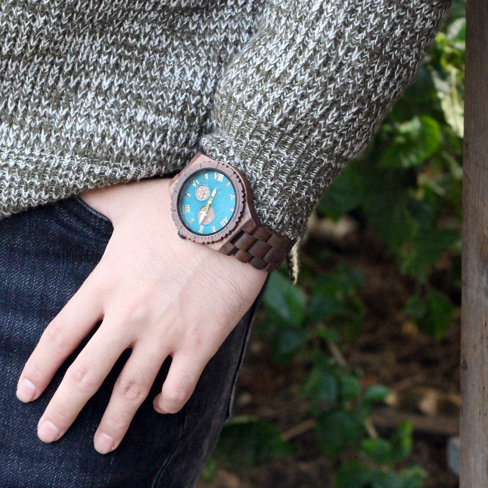 SOPEWOD Wooden Watch for Men -Handcrafted from 100% Natural Sandalwood with Quartz Movement