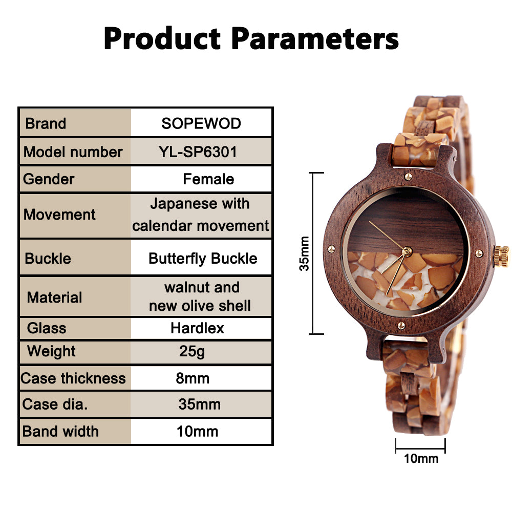SOPEWOD new luxury women custom private label colors dial wooden watches for women