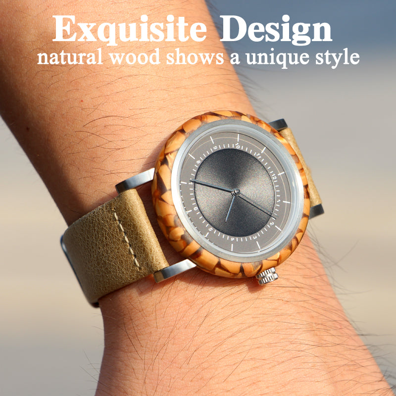 SOPEWOD new trend custom private label sandalwood walnut olive metal wooden watches, leather watch for men