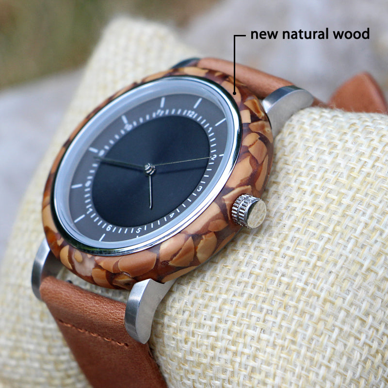 SOPEWOD trend custom private label sandalwood walnut olive metal wooden watches, leather watch for men