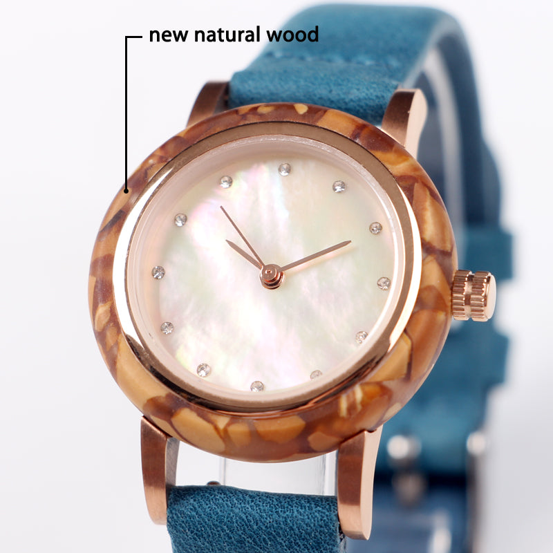 SOPEWOD new trend custom logo sandalwood walnut olive metal wooden watch, leather watches for women