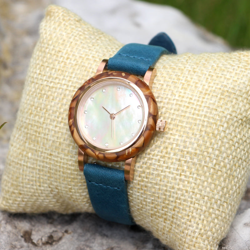 SOPEWOD new trend custom logo sandalwood walnut olive metal wooden watch, leather watches for women