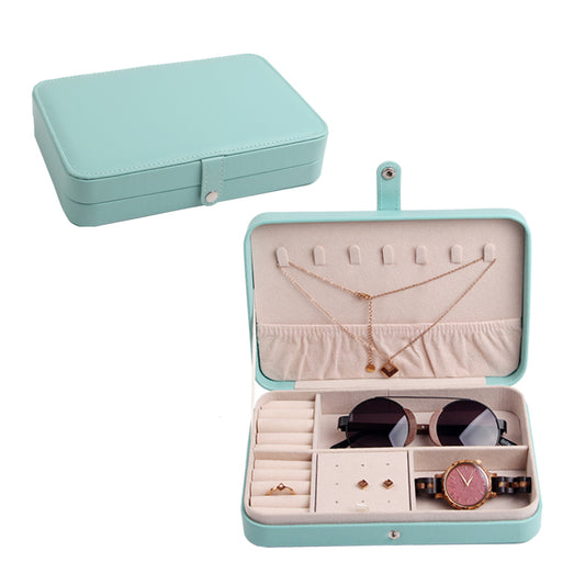 SOPEWOD Small Portable Travel Jewelry Box Bracelet Necklace Ring Storage Organizer Box for Women Girl Gift