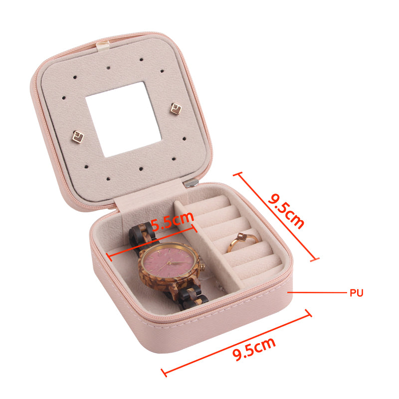 SOPEWOD Small Portable Travel Bracelet Necklace Ring Storage Jewelry Organizer Box for Women Girl Gifts
