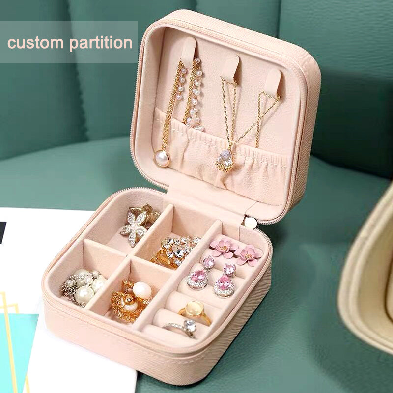 SOPEWOD Small Portable Travel Bracelet Necklace Ring Storage Jewelry Organizer Box for Women Girl Gifts