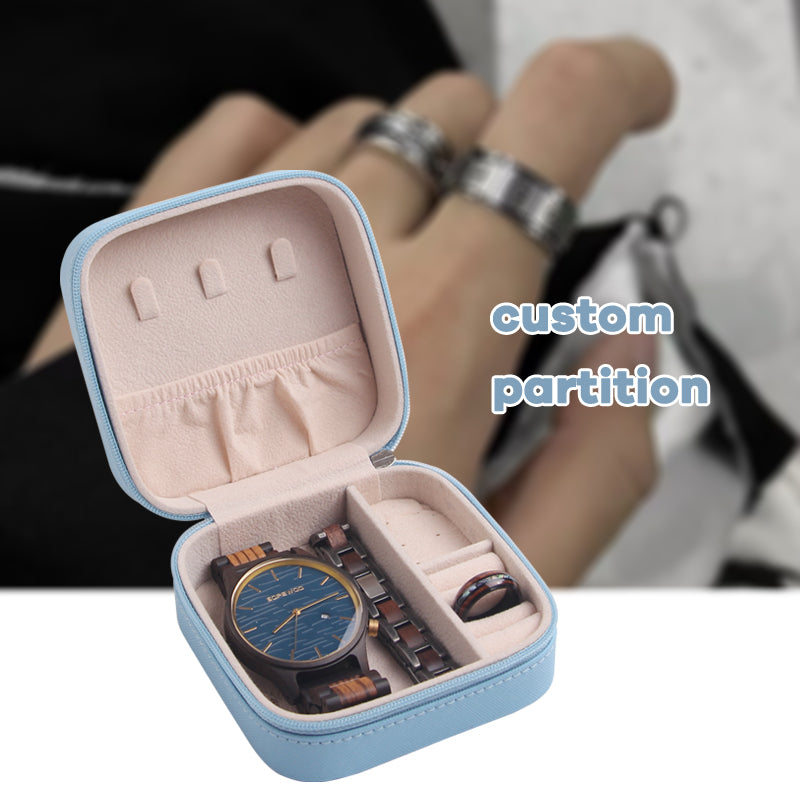 SOPEWOD Small Portable Travel Watch Bracelet Necklace Ring Storage Jewelry Organizer Box for Men Gifts