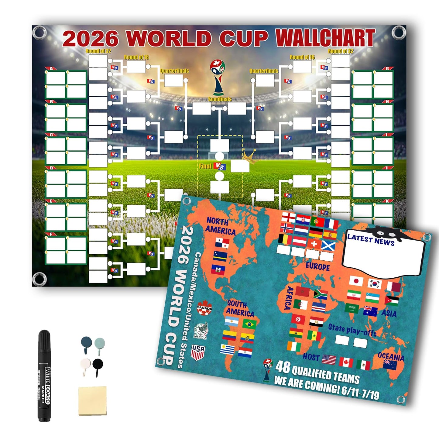 2026 World Cup: Dual - Function A2 - Sized Poster - Schedule & 48 - Team Final Round Collection Showcase