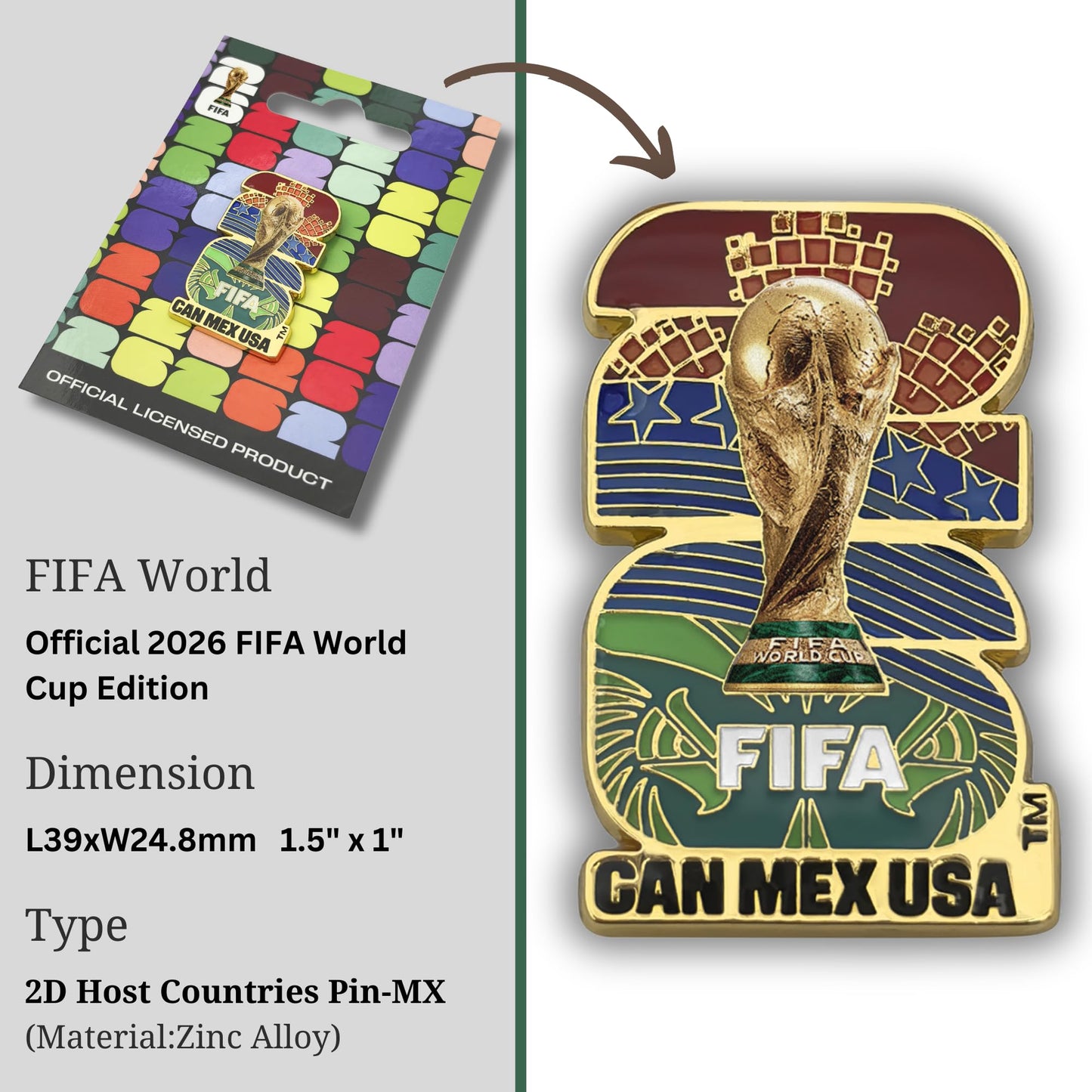 Official 2026 FIFA World Cup Edition - World Cup Host Nation Commemorative Pin