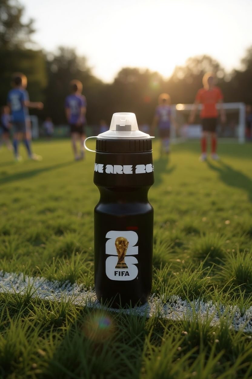Official 2026 FIFA World Cup Edition - 24oz Refillable Squeeze Water Bottle. It is BPA - free, reusable, and comes with a pull - top cap that is dishwasher - safe. Designed for daily use, it is suitable for various scenarios like sports games