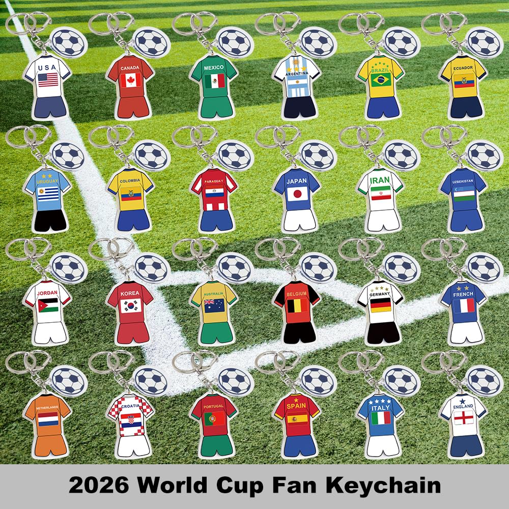2026 FIFA World Cup Soccer - themed Keychain - A Pride - filled Accessory for the World Cup, Ideal Gift and Souvenir for Football Fans (2 - piece Set)