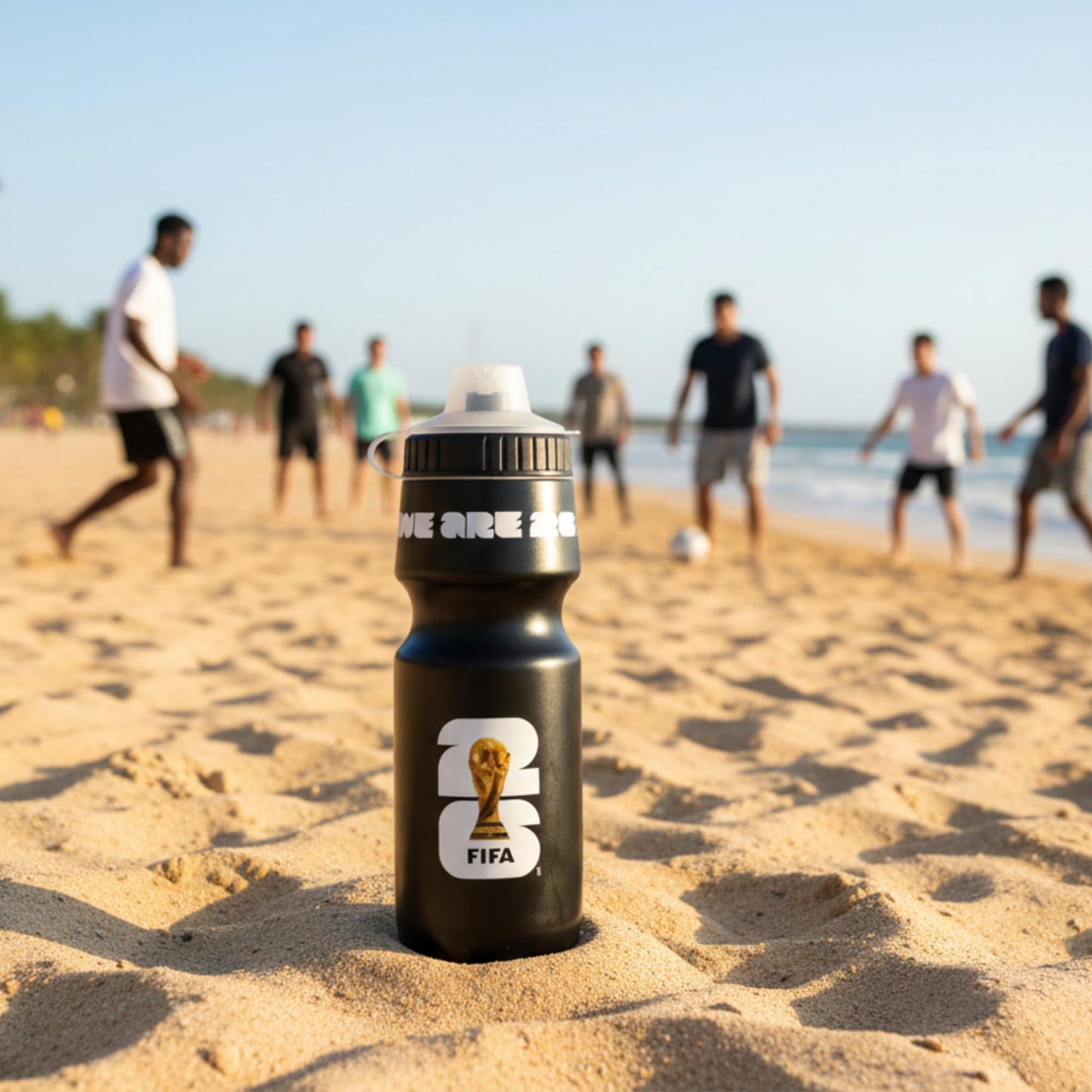 Official 2026 FIFA World Cup Edition - 24oz Refillable Squeeze Water Bottle. It is BPA - free, reusable, and comes with a pull - top cap that is dishwasher - safe. Designed for daily use, it is suitable for various scenarios like sports games