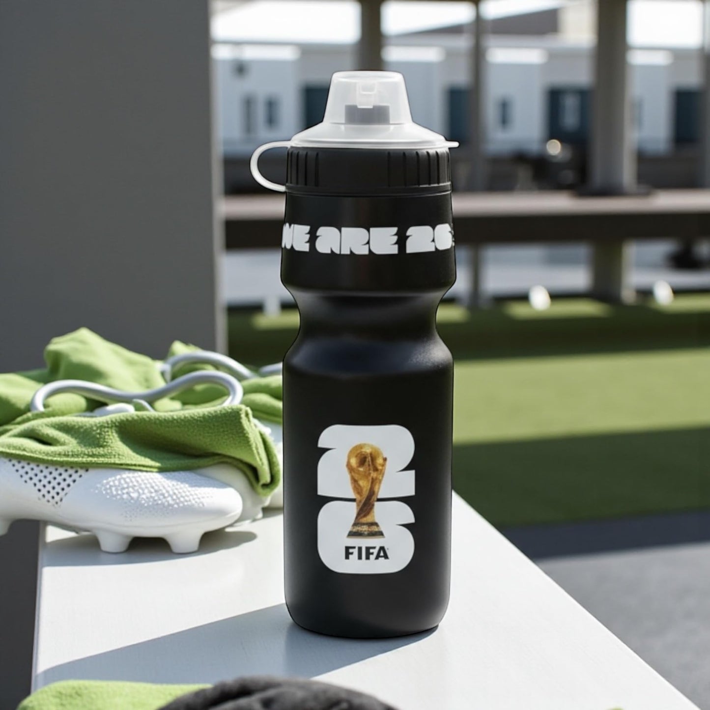 Official 2026 FIFA World Cup Edition - 24oz Refillable Squeeze Water Bottle. It is BPA - free, reusable, and comes with a pull - top cap that is dishwasher - safe. Designed for daily use, it is suitable for various scenarios like sports games