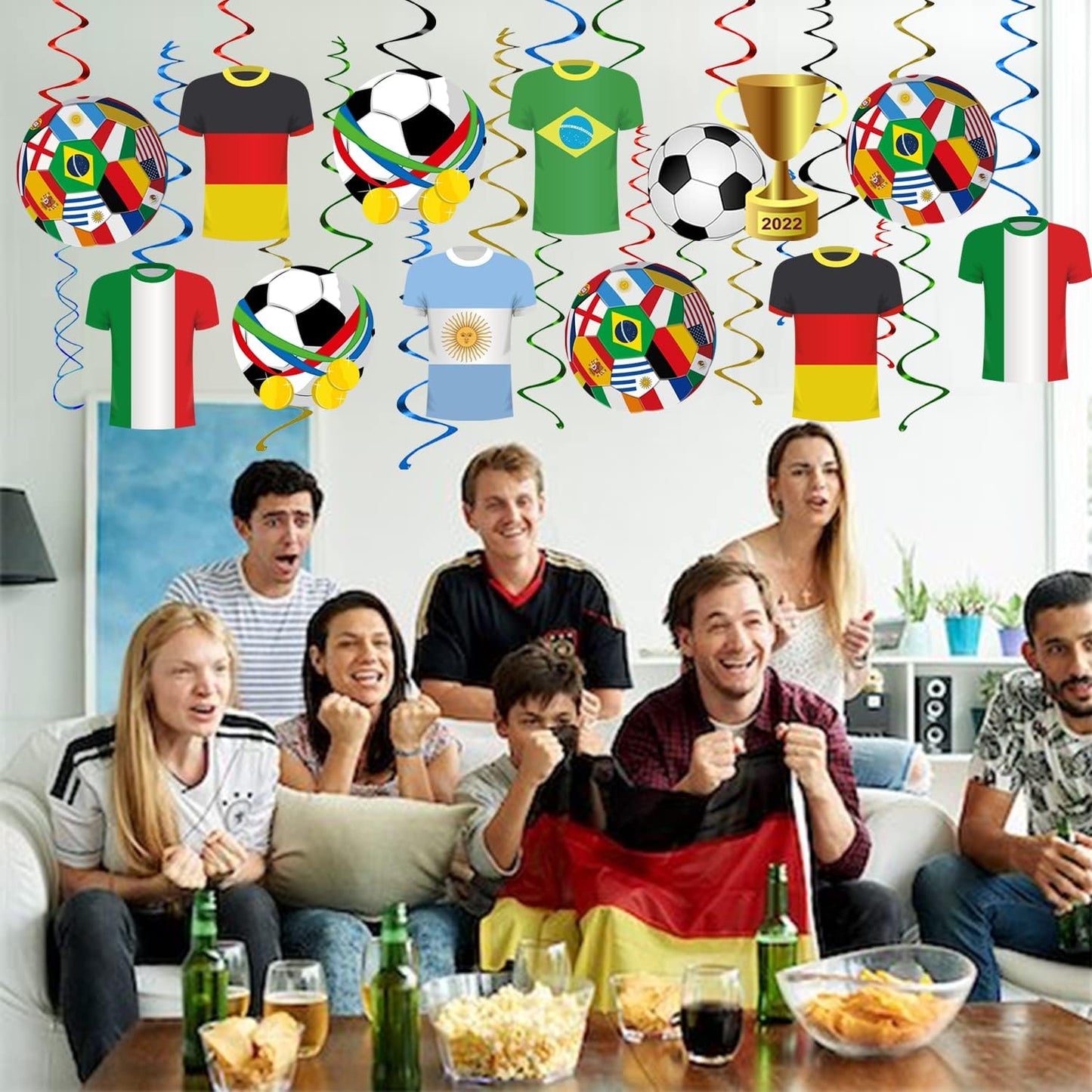 2026 North America FIFA World Cup - themed Hanging Swirls Party Decorations - Ideal for Soccer Matches / Football Tournaments in Bars