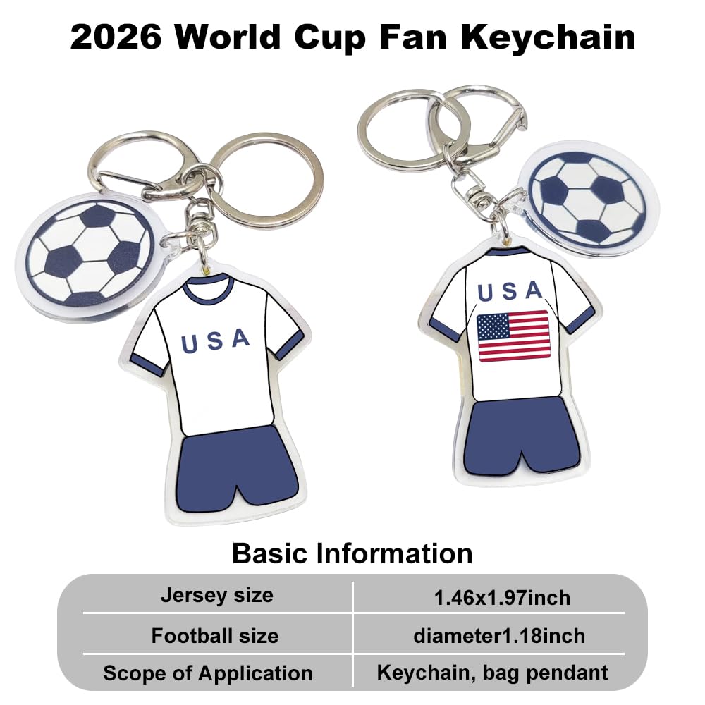 2026 FIFA World Cup Soccer - themed Keychain - A Pride - filled Accessory for the World Cup, Ideal Gift and Souvenir for Football Fans (2 - piece Set)