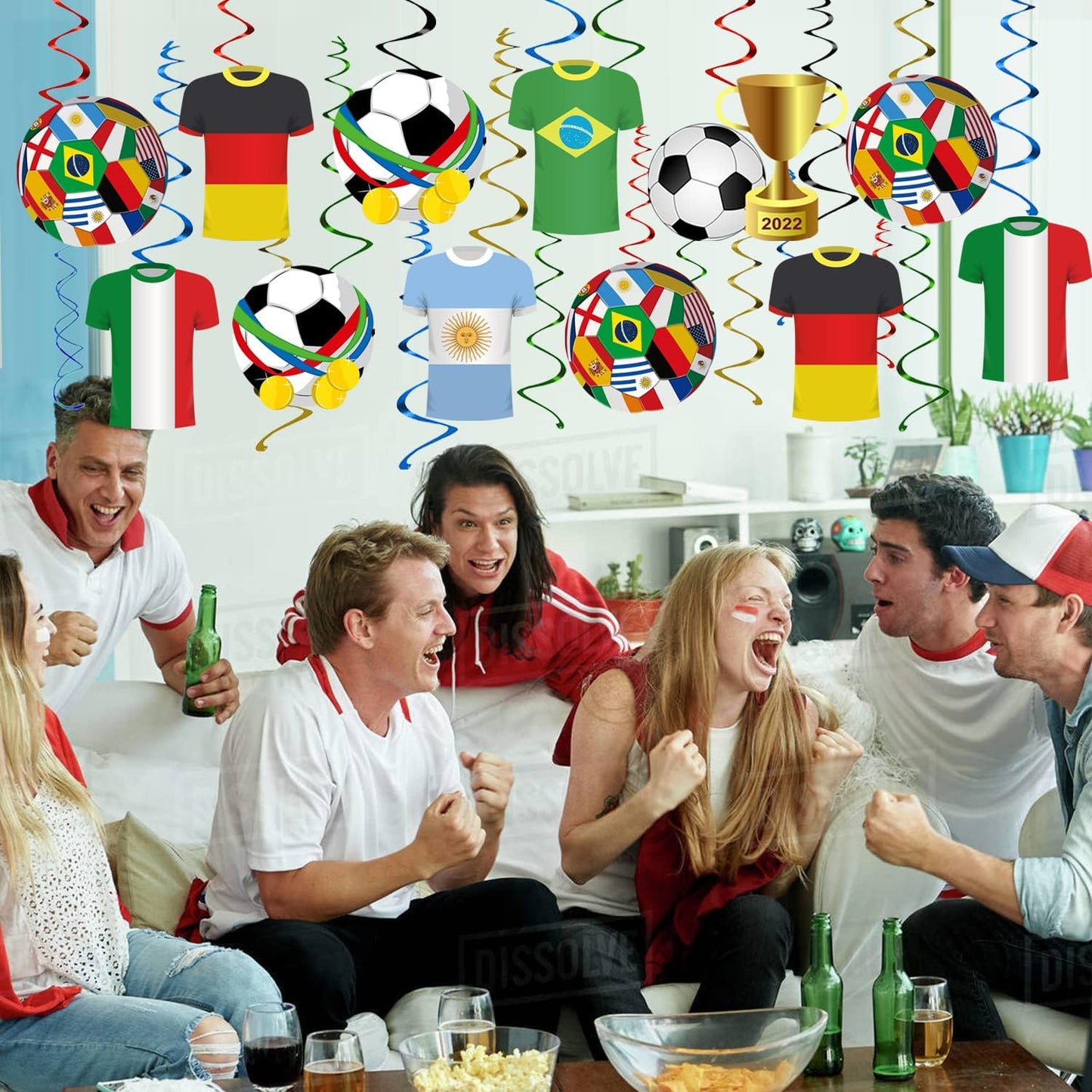 2026 North America FIFA World Cup - themed Hanging Swirls Party Decorations - Ideal for Soccer Matches / Football Tournaments in Bars