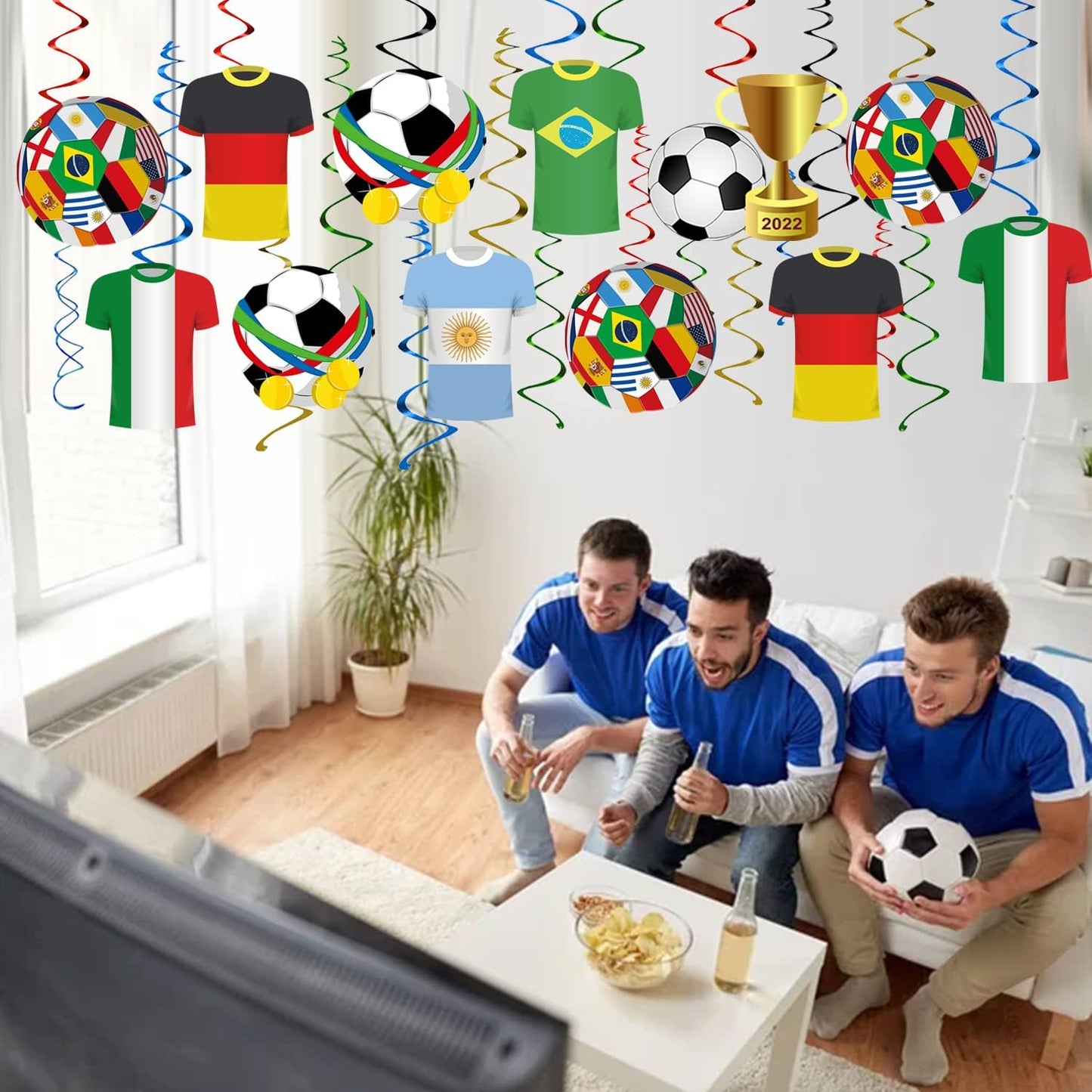 2026 North America FIFA World Cup - themed Hanging Swirls Party Decorations - Ideal for Soccer Matches / Football Tournaments in Bars