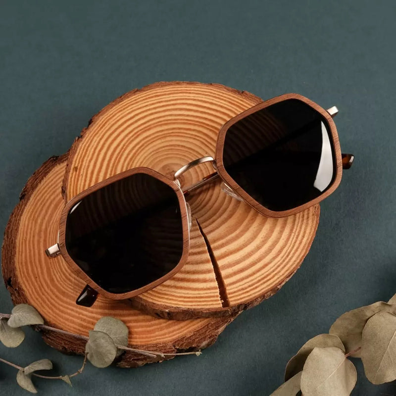 SOPEWOD  Wood Sunglasses with Dark Polarized Lenses for Men and Women