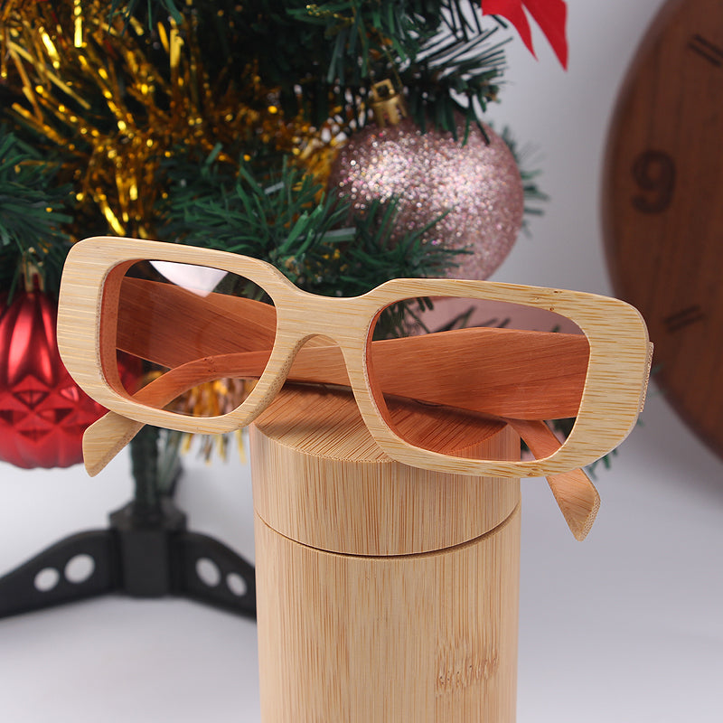 Wood Sunglasses Custom Logo Bamboo Fashion Black Mirror Metal Eye OEM Spring Frame Style Time Protection Color Lenses Weight Age