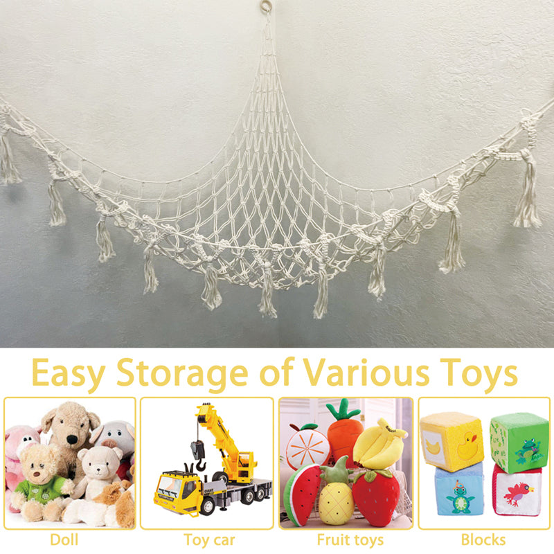 SOPEWOD Love Large Stuffed Animal Net Hammock for Plushie Toys | Corner Hanging Organizer for your Teddy and Stuffy Collection