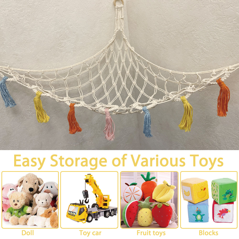 SOPEWOD small Stuffed Animal Net Hammock for Plushie Toys | Corner Hanging Organizer for your Teddy and Stuffy Collection