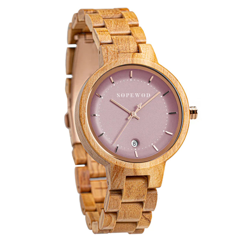 SOPEWOD Factory Custom Logo Eco-friendly Japan Miyota Women Wooden Quartz Watch