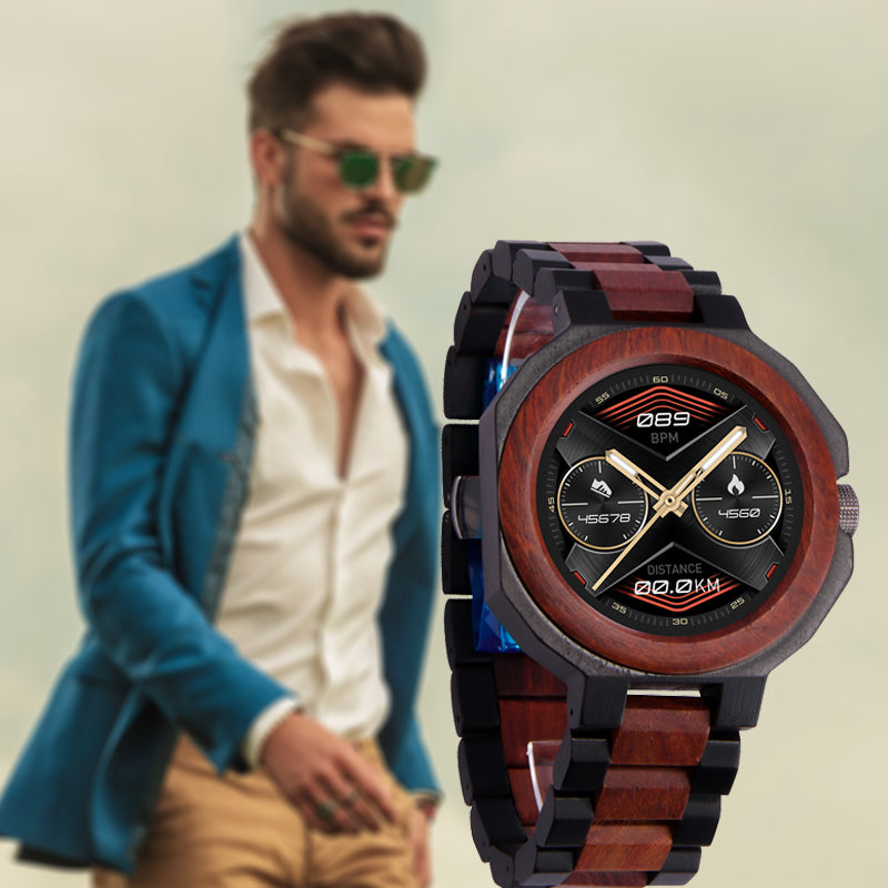 SOPEWOD fashion smart zebra wood ebony watch