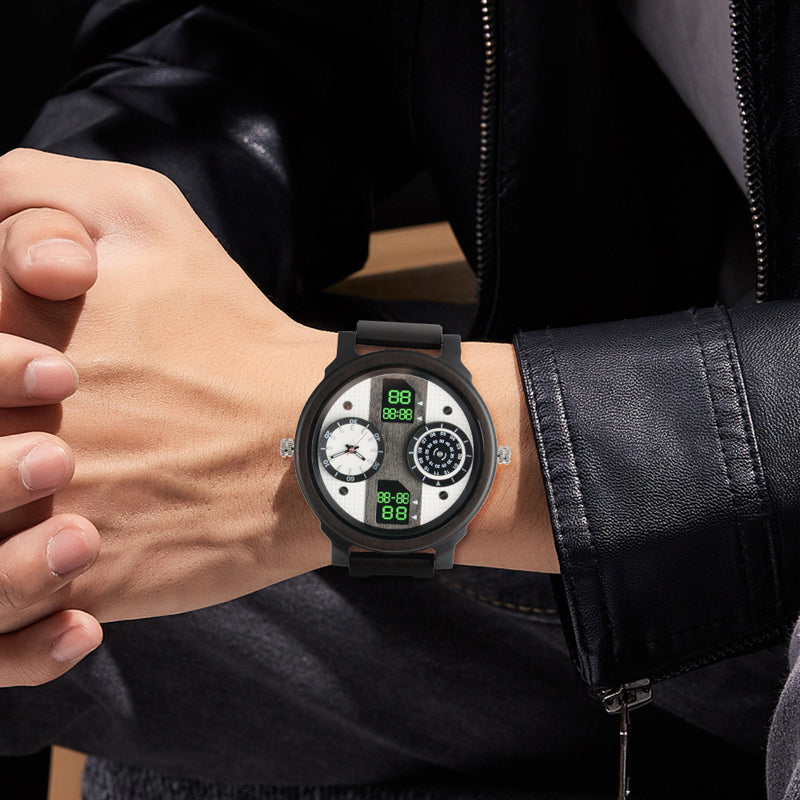 SOPEWOD fashion smart zebra wood ebony watch