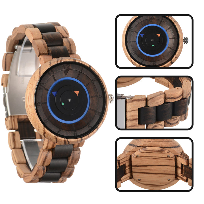SOPEWOD fashion smart zebra wood ebony watch