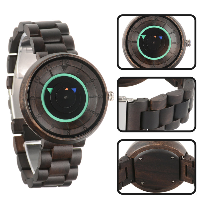 SOPEWOD fashion smart zebra wood ebony watch