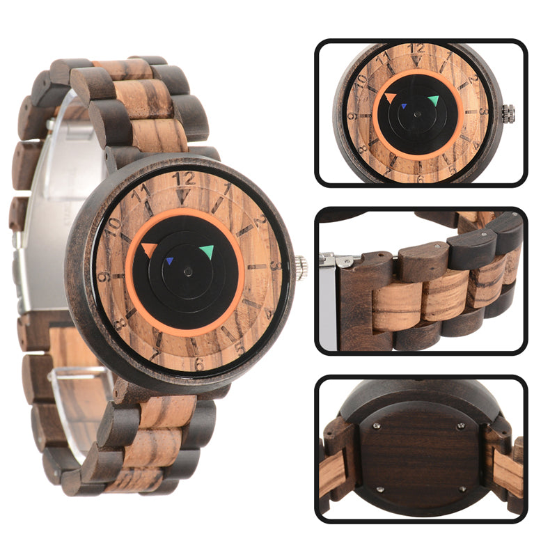 SOPEWOD fashion smart zebra wood ebony watch