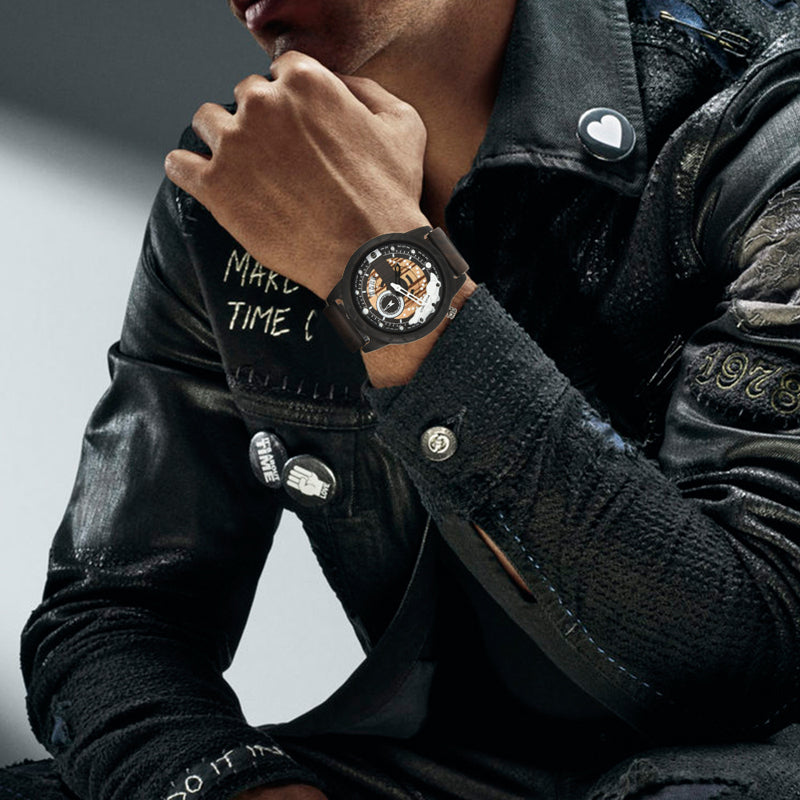 SOPEWOD fashion multi-functional zebra-wood ebony watch