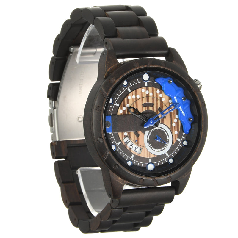 SOPEWOD fashion multi-functional zebra-wood ebony watch