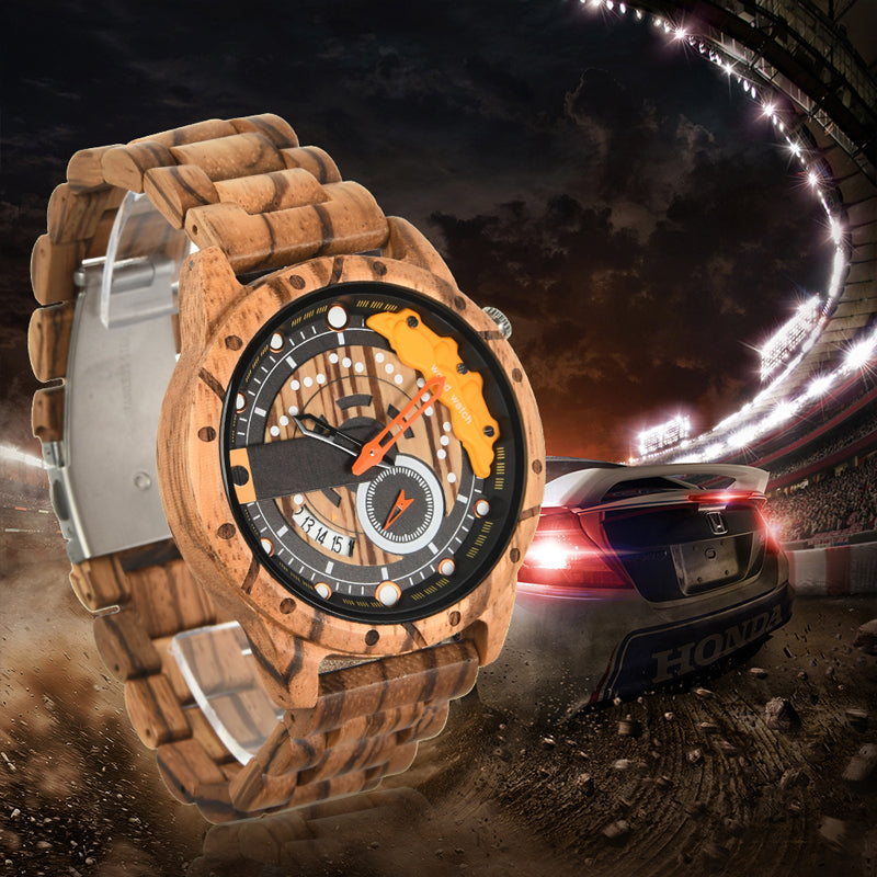 SOPEWOD fashion multi-functional zebra-wood ebony watch