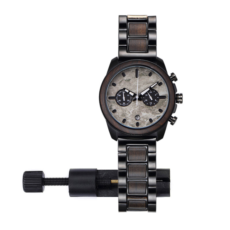 OEM/ODM Fashion Style Black Sandal Japan Movt Men Wood Watch Wristwatch