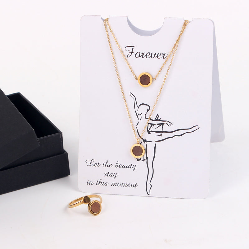 SOPEWOD Luxurious Jewelry Set with Exquisite Necklace, Bracelet, and Ring for a Timeless Elegance