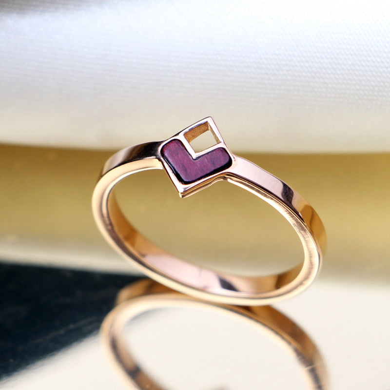 SOPEWOD Wood Inlay Rose Gold Plated Bracelet Necklace Women Earrings 18K Stainless Steel Jewelry Set