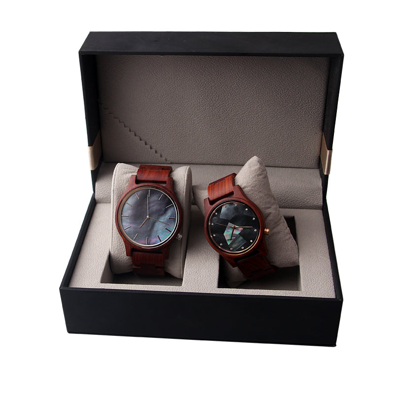 SOPEWOD Mens Women Wooden Shell Dial Wristwatches Adjustable Wood Band Fashion Casual Watch with Luminous Hands for Valentine's Day and Wedding Anniversary