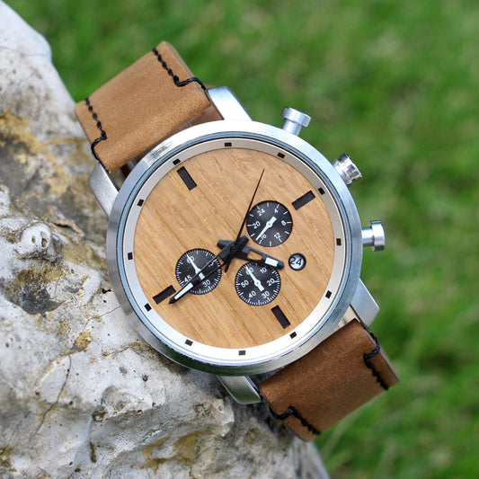 SOPEWOD Factory Low MOQ Personalized Leather Quartz Wooden&Stainless steel watch for Men Women