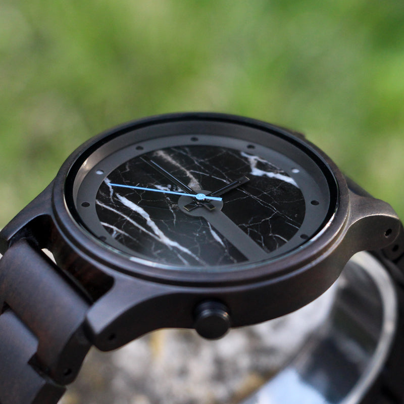 SOPEWOD New Arrival Marble Custom Wood Watch Men Top Brand Quartz Wooden Wrist Watches 2022 Luxury Watches Male