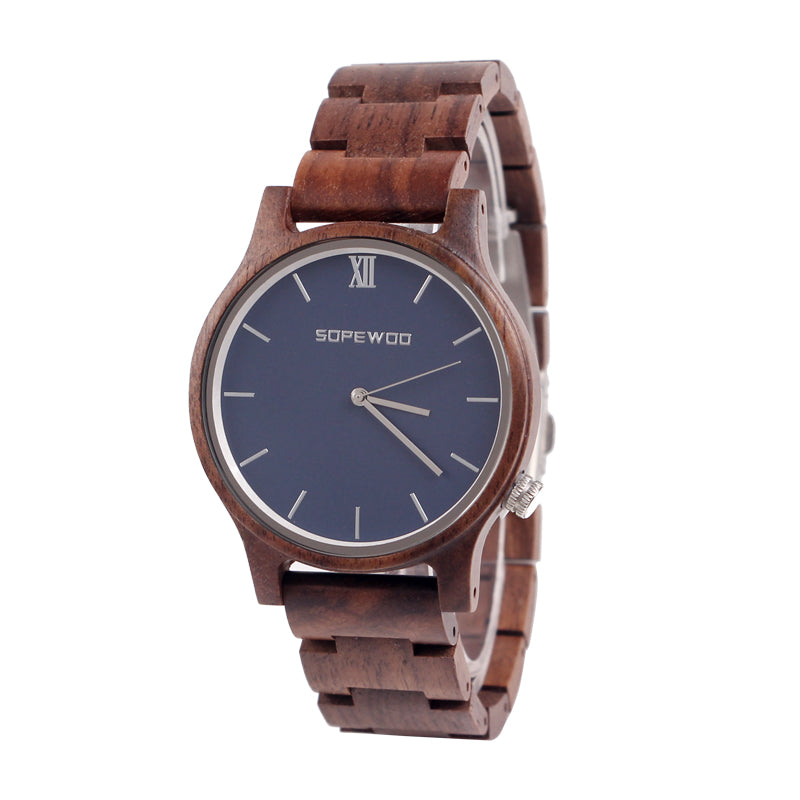 SOPEWOD Wholesale Elegant Design Men Watch Lightweight Wooden Watch Unique Watch Normal Men With Custom Logo