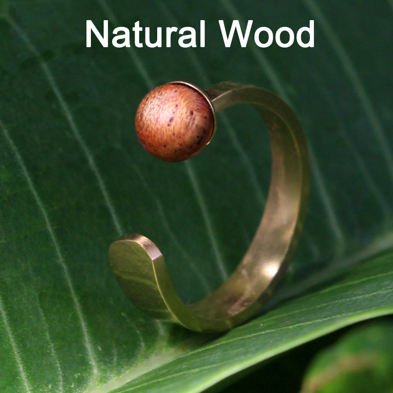 SOPEWOD fashion custom logo walnut pearl ring for ladies stainless steel