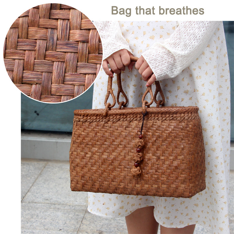 SOPEWOD Fashion Bamboo Handbag Handmade Weave Leisure bag for Womens