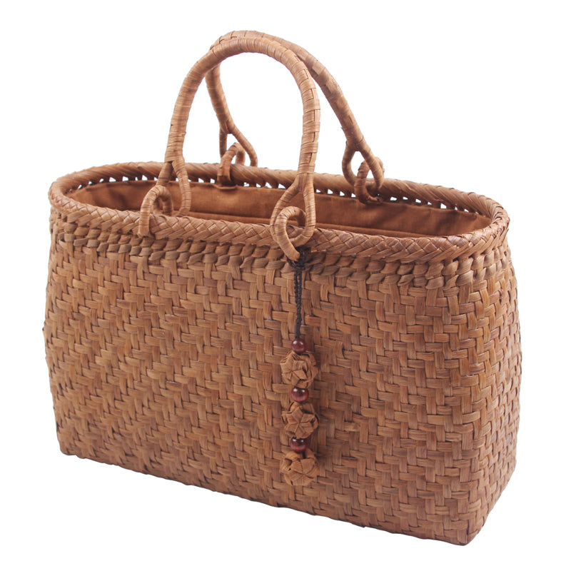 SOPEWOD Fashion Bamboo Handbag Handmade Weave Leisure bag for Womens
