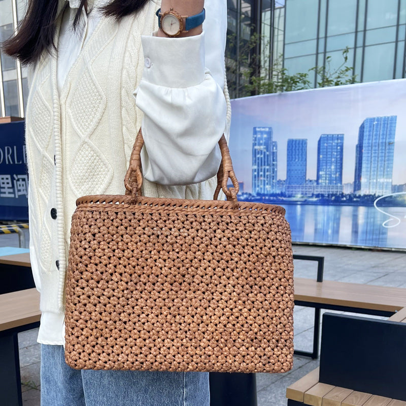 SOPEWOD Mountain Grape Wrapping Basket Wrapping Persimmon Color Dyed Japanese Style Wrapping Decoration Women's Luxury Handbag